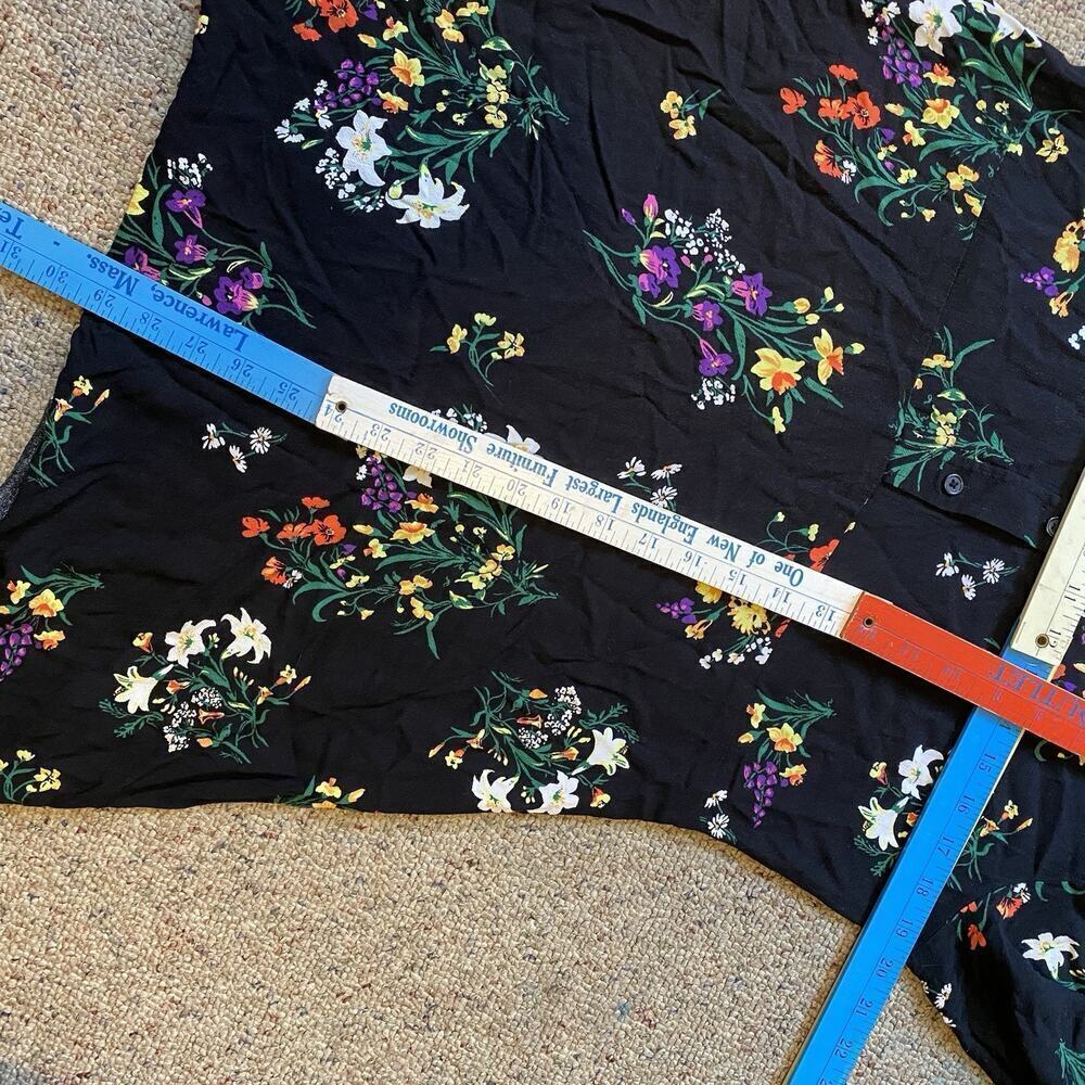 Highline Women XL Floral Mini Shirt Dress Cottagecore Preppy Beach Travel Casual - Picture 2 of 10